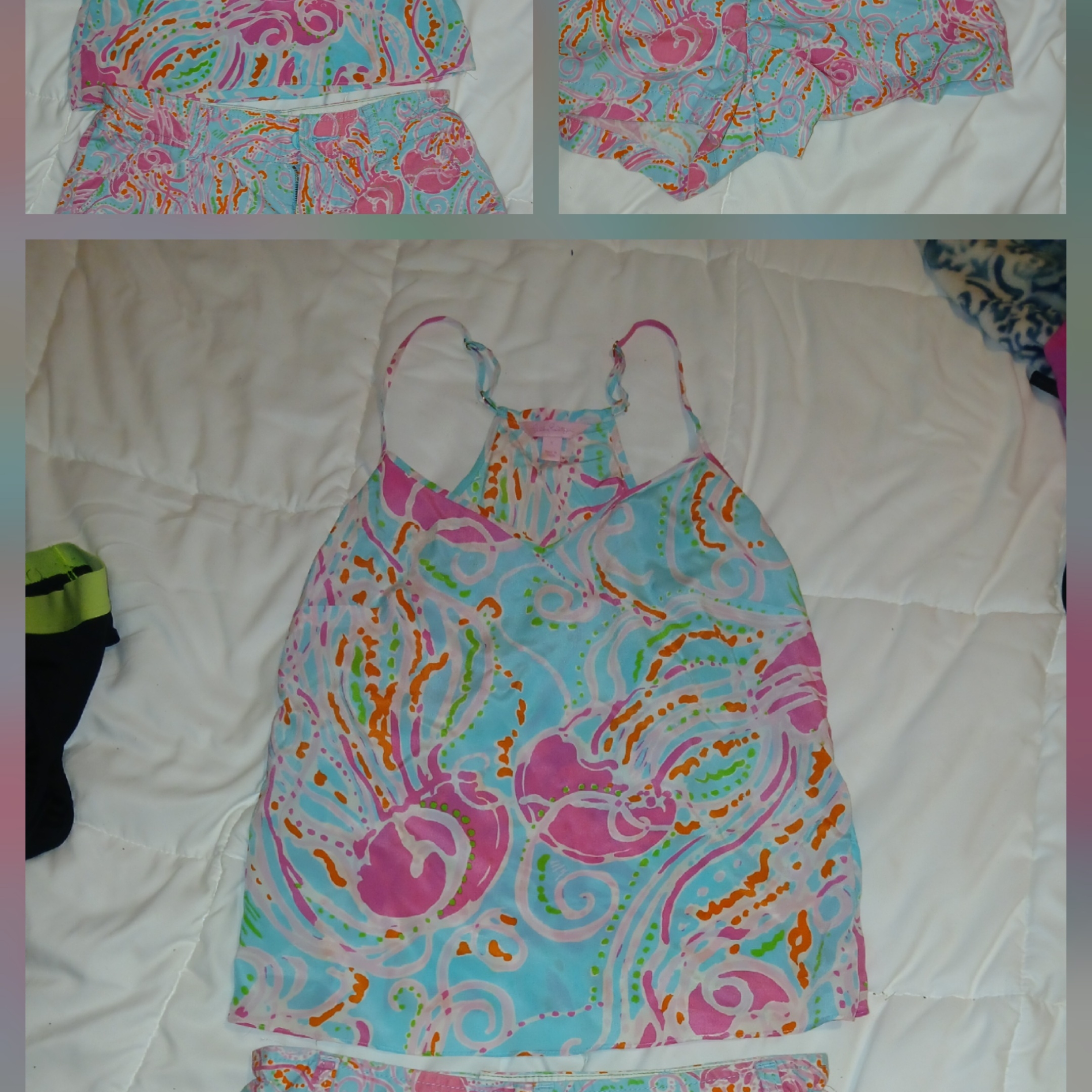 Lilly Pulitzer Swirl Pattern Tank Top And Shorts Set
